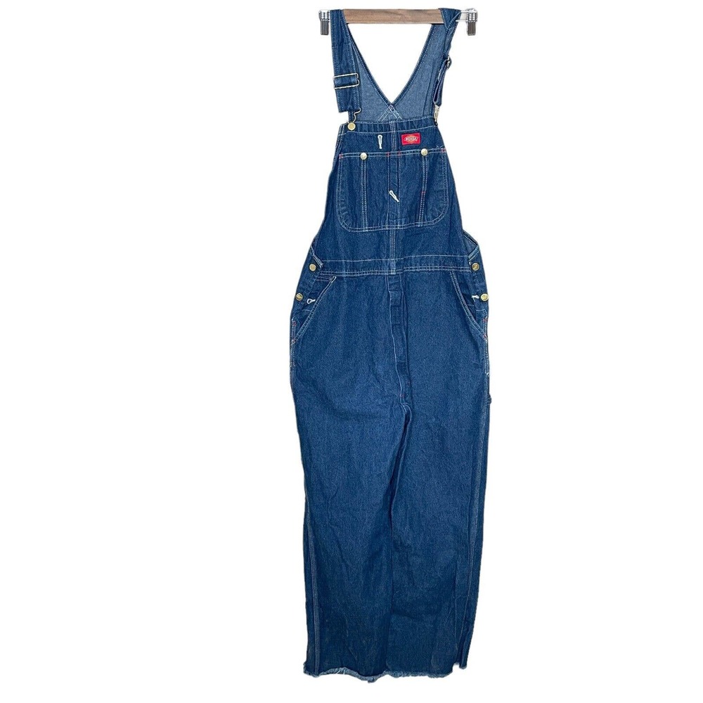Dickies 36X34 Mens Blue Dark Wash Adjustable Strap Carpenter Overall One Piece